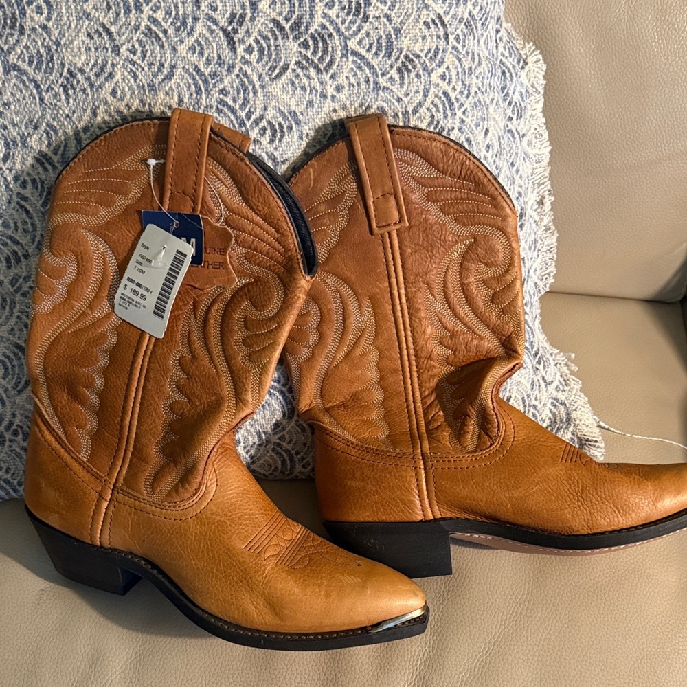 Masterson Tan Leather Cowboy Boots